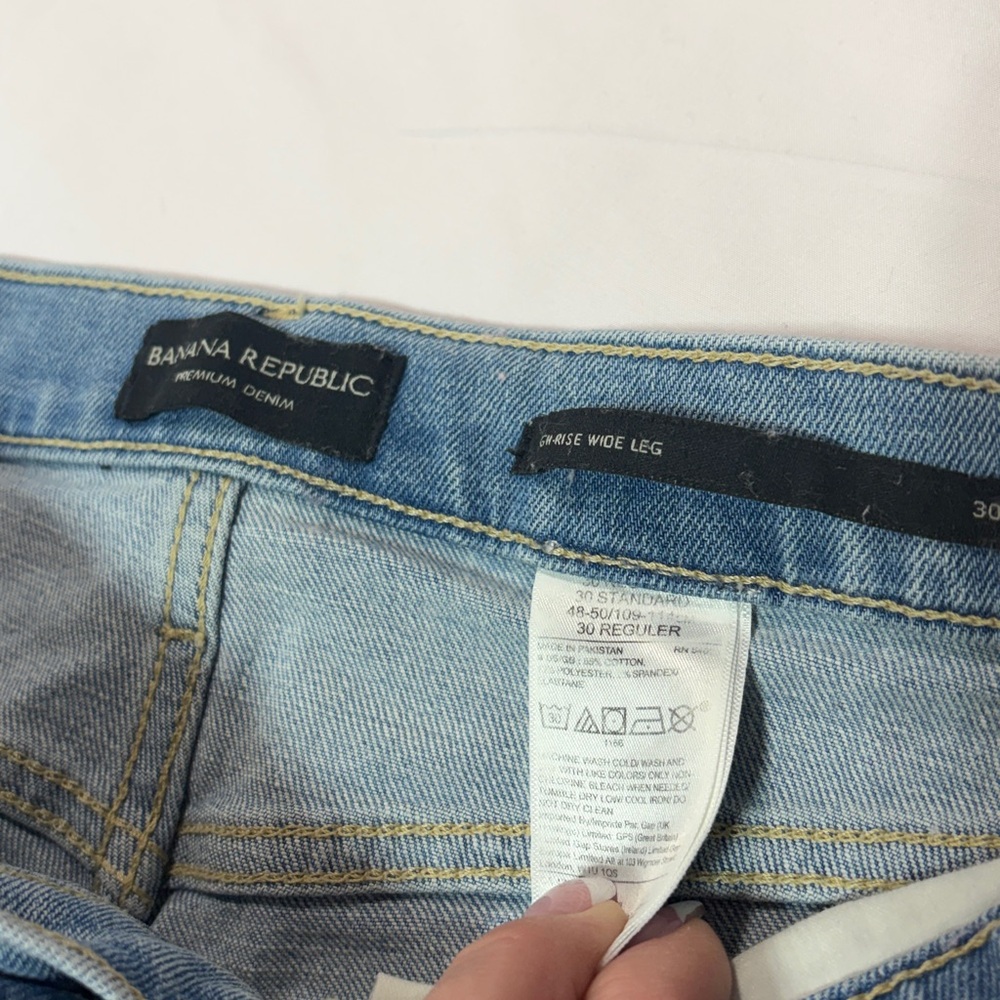 Banana Republic High Rise Wide Leg Jeans Light Wash Size 30 Regular - Picture 2 of 10